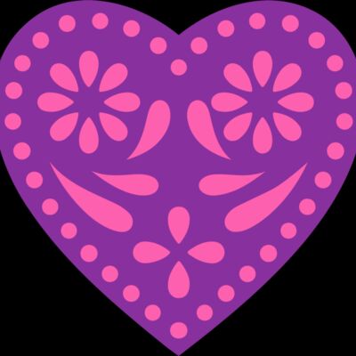 Heart Folk Art Purple Thumbnail